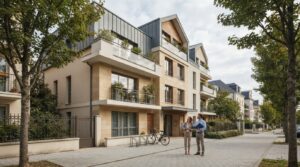 Représentation graphique d'une estimation immobilière d'un appartement dans une ville moderne